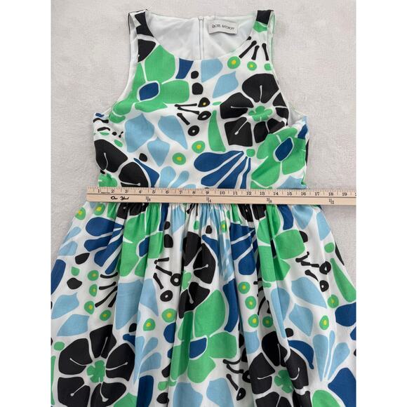 Rachel Antonoff White Mod Floral Dress Sleeveless Black Blue Flowers 10 - Picture 8 of 11